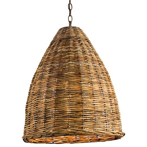 Basket Pendant by Currey & Company (Natural)-OPEN BOX RETURN