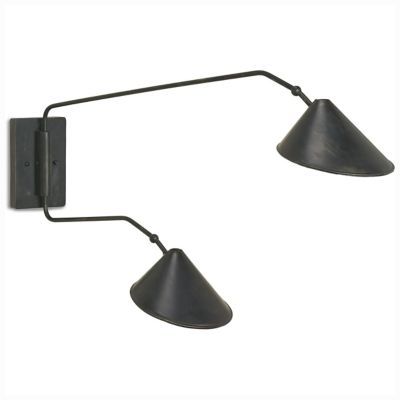 Serpa 2-Light Wall Sconce (French Black w/ Gold) - OPEN BOX