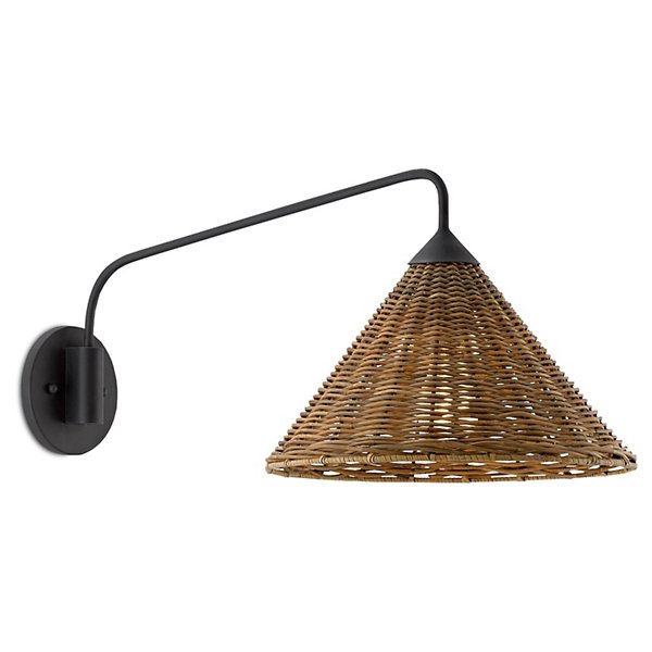 Basket Swing Arm Wall Sconce By Currey, Swivel Arm Wall Lamp