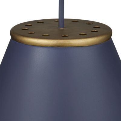 Shown in Hiroshi Dark Blue finish, Medium size, detail view, lit
