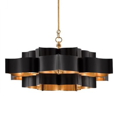 Grand Lotus Chandelier (Satin Black Gold) - OPEN BOX RETURN