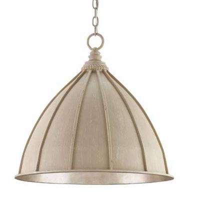 Fenchurch Pendant (Oyster Cream with Silver Leaf) - OPEN BOX
