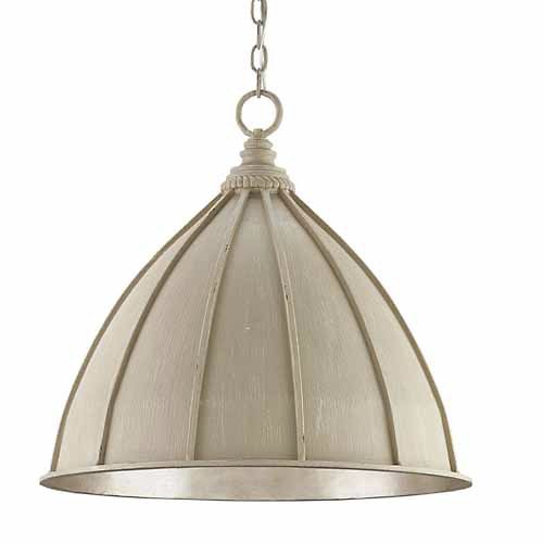 Fenchurch Pendant (Oyster Cream with Silver Leaf) - OPEN BOX