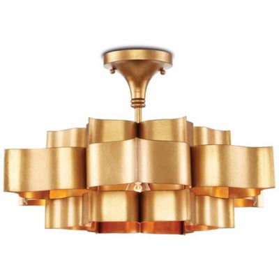 Grand Lotus Semi-Flushmount/Pendant (Gold Leaf) - OPEN BOX
