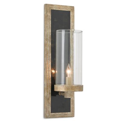 Charade Wall Sconce (Silver Leaf w/ Black Penshell)-OPEN BOX