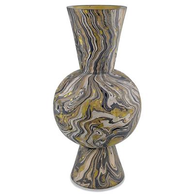 Brown Marbleized Round Vase