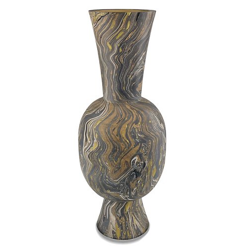 Brown Marbleized Tall Vase
