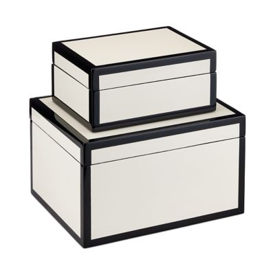 Ivory Lacquer Box, Set of 2