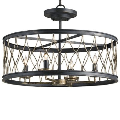 Crisscross Semi-Flushmount/Pendant (Black&Bronze) - OPEN BOX