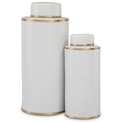 Ivory Tea Canister, Set of 2