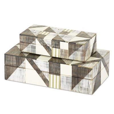 Modernist Bone and Horn Boxes, Set of 2