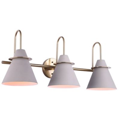 Talia Bath Vanity Light(Matte Grey w/ Gold|3 Light)-OPEN BOX