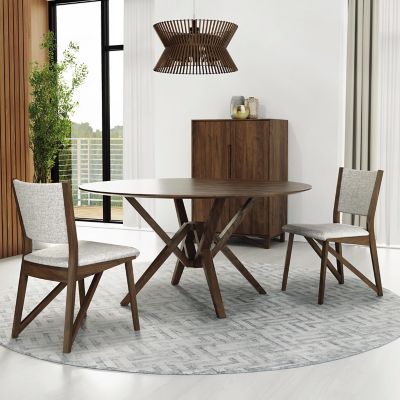 Exeter Round Glass Top Dining Table by Copeland Furniture at