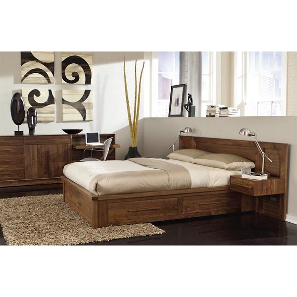 Moduluxe 35-Inch Storage Bed with Leather Headboard