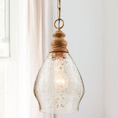 Wood And Seeded Glass Mini Pendant By Capital Lighting At