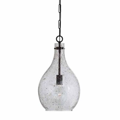 Large Seeded Glass Pendant (Matte Black) - OPEN BOX