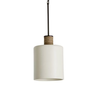 Ceramic and Rope Cylinder Pendant Light