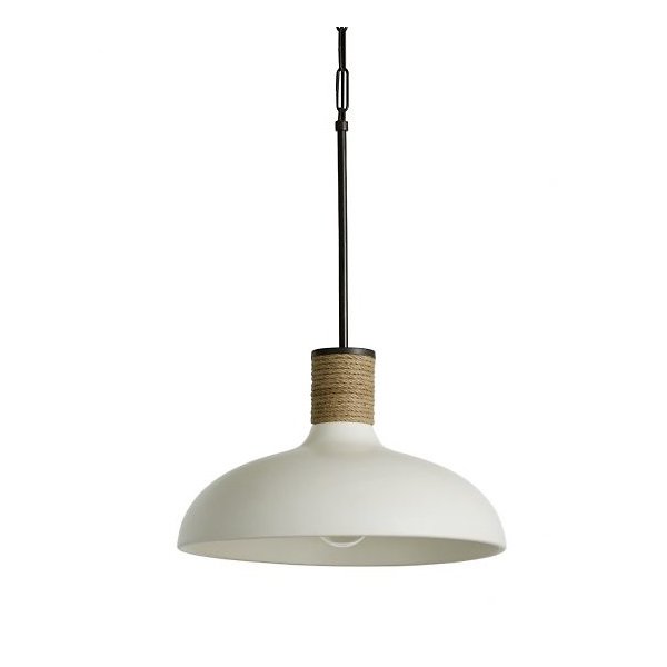 Ceramic and Rope Dome Pendant Light