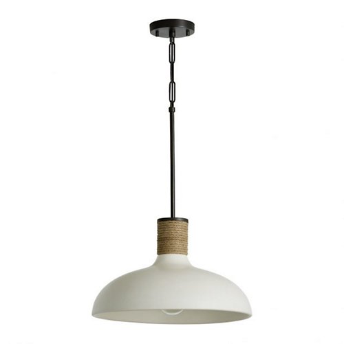 Ceramic and Rope Dome Pendant Light