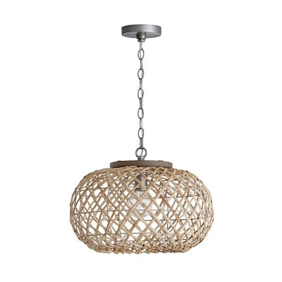 Woven Rattan Round Pendant