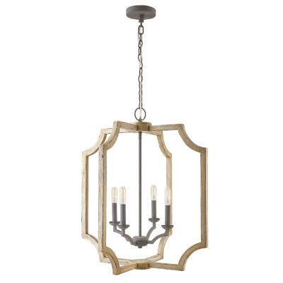 Wooden Farmhouse 4-Light Foyer Pendant