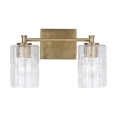 Seeded Impressed Glass Vanity Light
