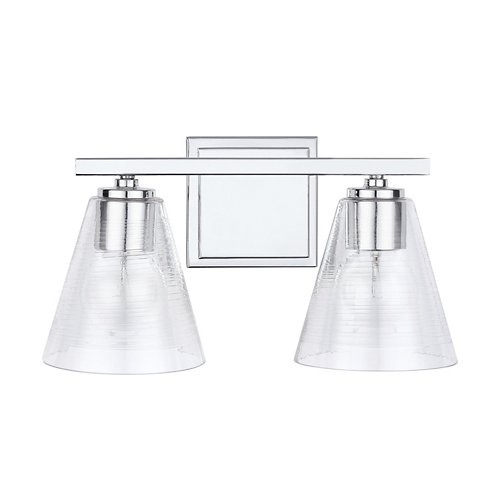 Etched Cone Glass Vanity Light