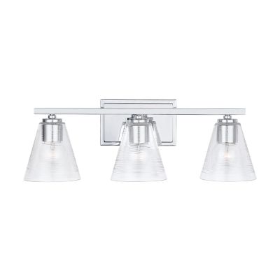 Etched Cone Glass Vanity Light