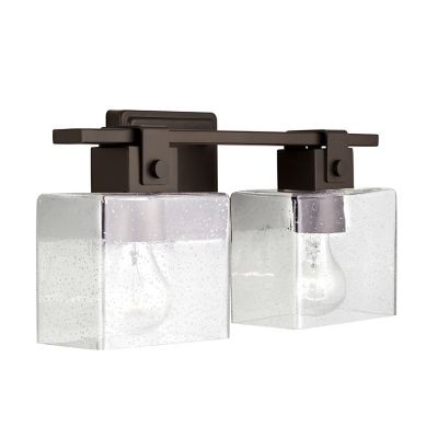 Cube Seeded Glass Vanity Light