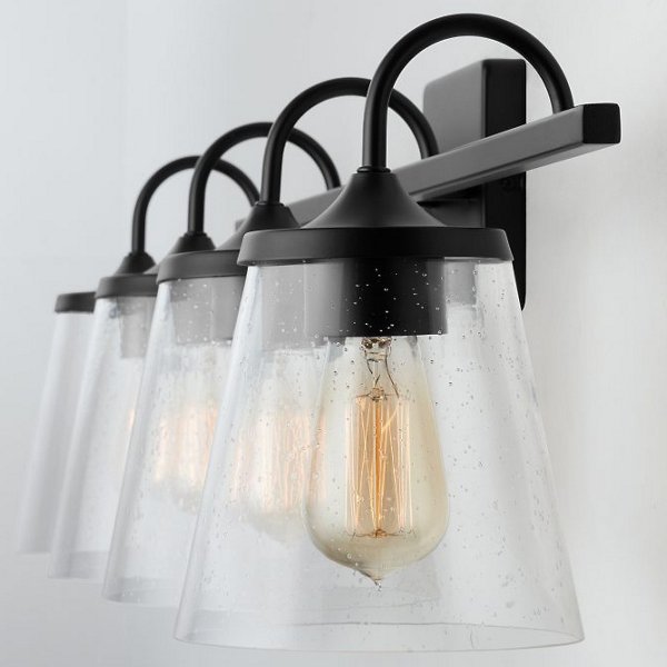 Seeded Glass Bell Vanity Light