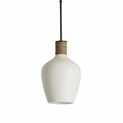 Ceramic and Rope Bell Pendant by Capital - OPEN BOX