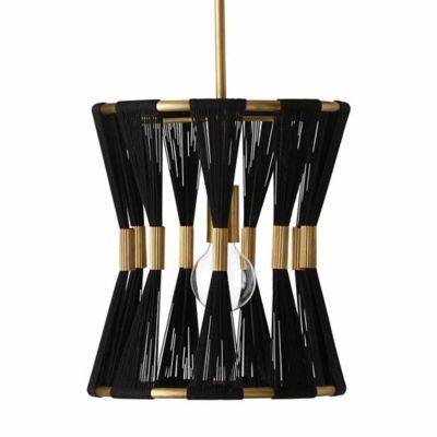 Bianca Pendant (Black Rope and Patinaed Brass|Med)-OPEN BOX