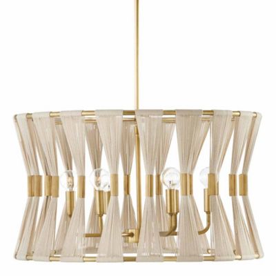 Bianca Drum Pendant (Natural Rope & Patinaed Brass)-OPEN BOX