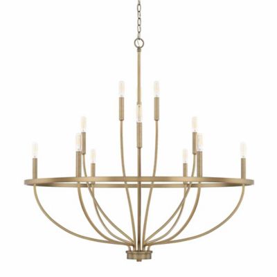 Greyson 2 Tier Chandelier (Aged Brass|12 Lights) - OPEN BOX