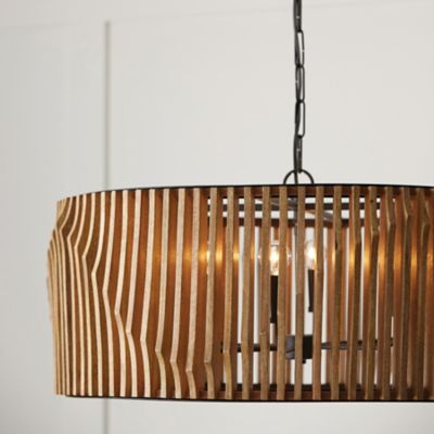 Shown in Light Wood and Matte Black finish, Large size, detail view