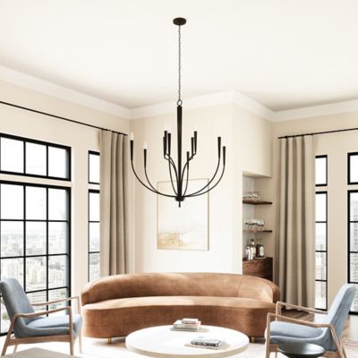 Shown in Matte Black finish, 12 light, in use