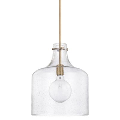 Crawford Pendant (Aged Brass|Clear Seeded Glass) - OPEN BOX
