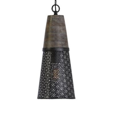Wood and Perforated Mini Pendant(Barn House)-OPEN BOX