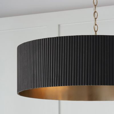 Shown in Black Stain and Matte Brass finish, Detail shot