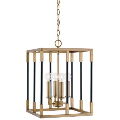 Bleeker Chandelier (Aged Brass and Black|13 In) - OPEN BOX