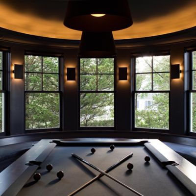 Shown in Dark Stained Walnut finish, lit