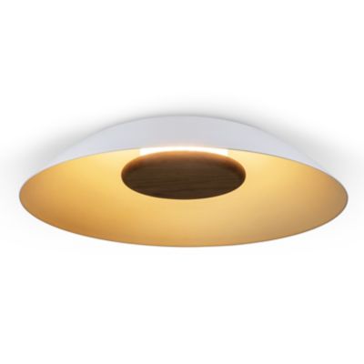 Volo LED Flushmount(Brass&White w/ Walnut Disc|18")-OPEN BOX