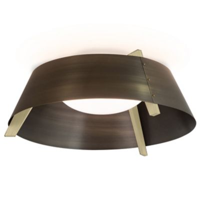 Casia Flushmount (Brass|White Washed Oak|Medium) - OPEN BOX