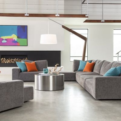Shown in Linen shade, Walnut finish