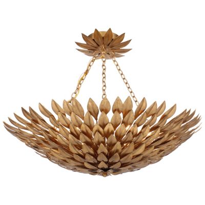 Broche Adjustable Semi Flushmount/Pendant (Gold|S)-OPEN BOX