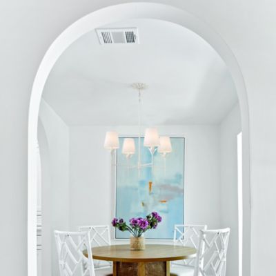 Shown in Matte White finish, in use, lit