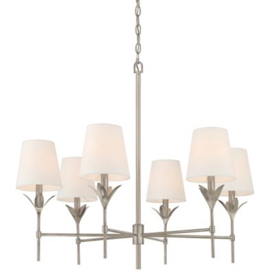 Broche Chandelier with Silk Shades
