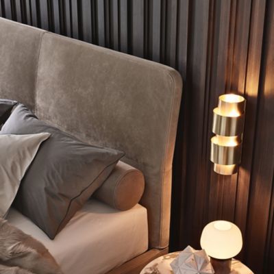 Shown in Satin Brass finish, lit, in use