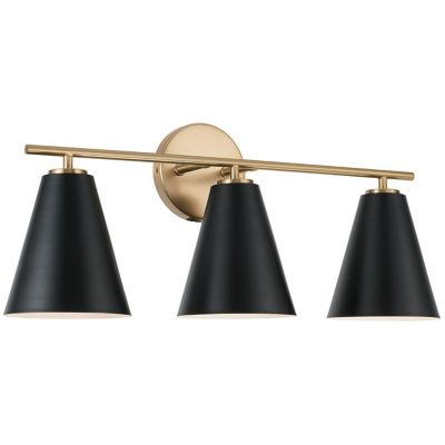 Candace Vanity Light (Brass with Black|3 Light) - OPEN BOX