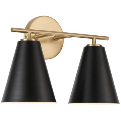 Candace Vanity Light (Brass with Black|2 Light) - OPEN BOX
